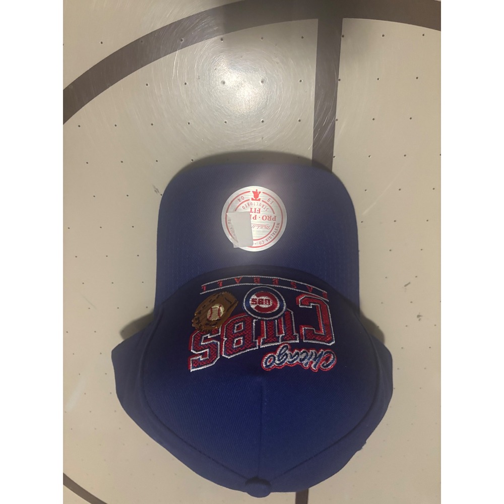 Mitchell & Ness Chicago Cubs Baseline Pro Pinch Snapback Hat Royal Blue MLB New